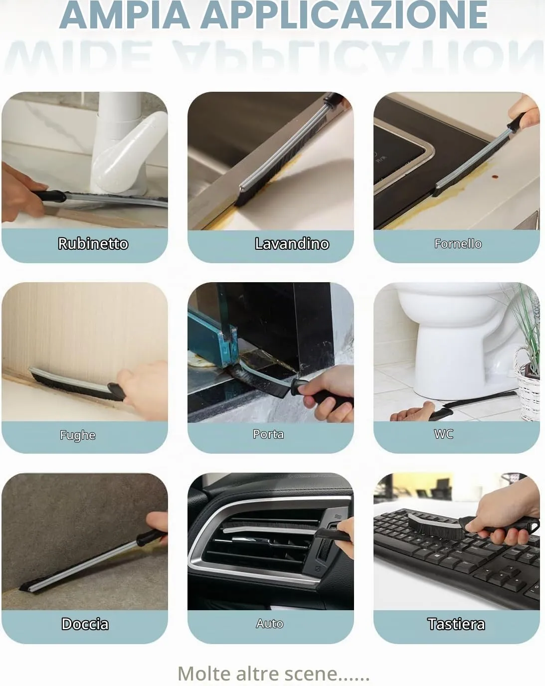 SXhyf Spazzole per Pulizia Fughe e Fessure, Setole Dure, Set da 3 Pezzi - immagine 7