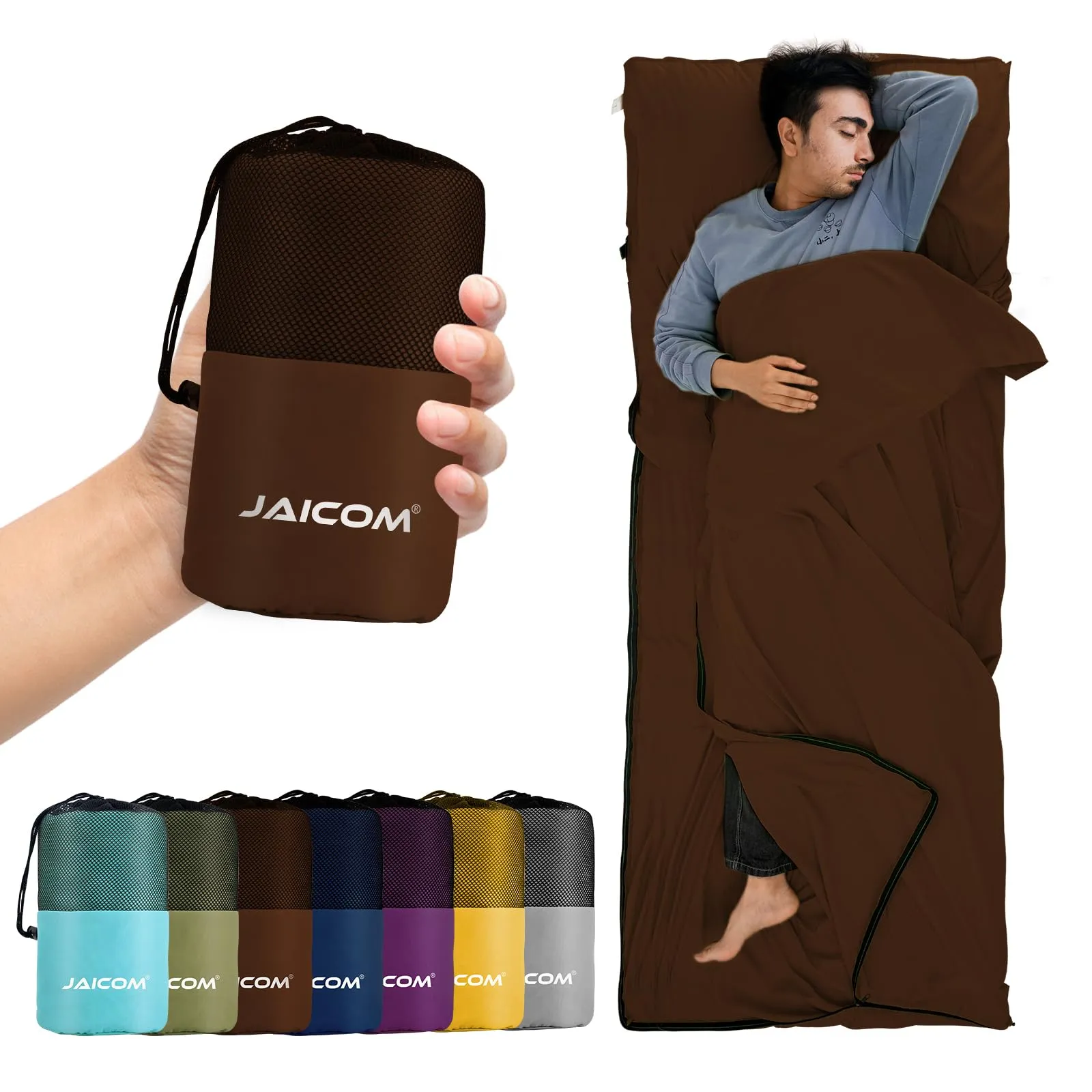 JAICOM Sacco Lenzuolo, Ultraleggero e Compatto, 220x90cm - immagine 1