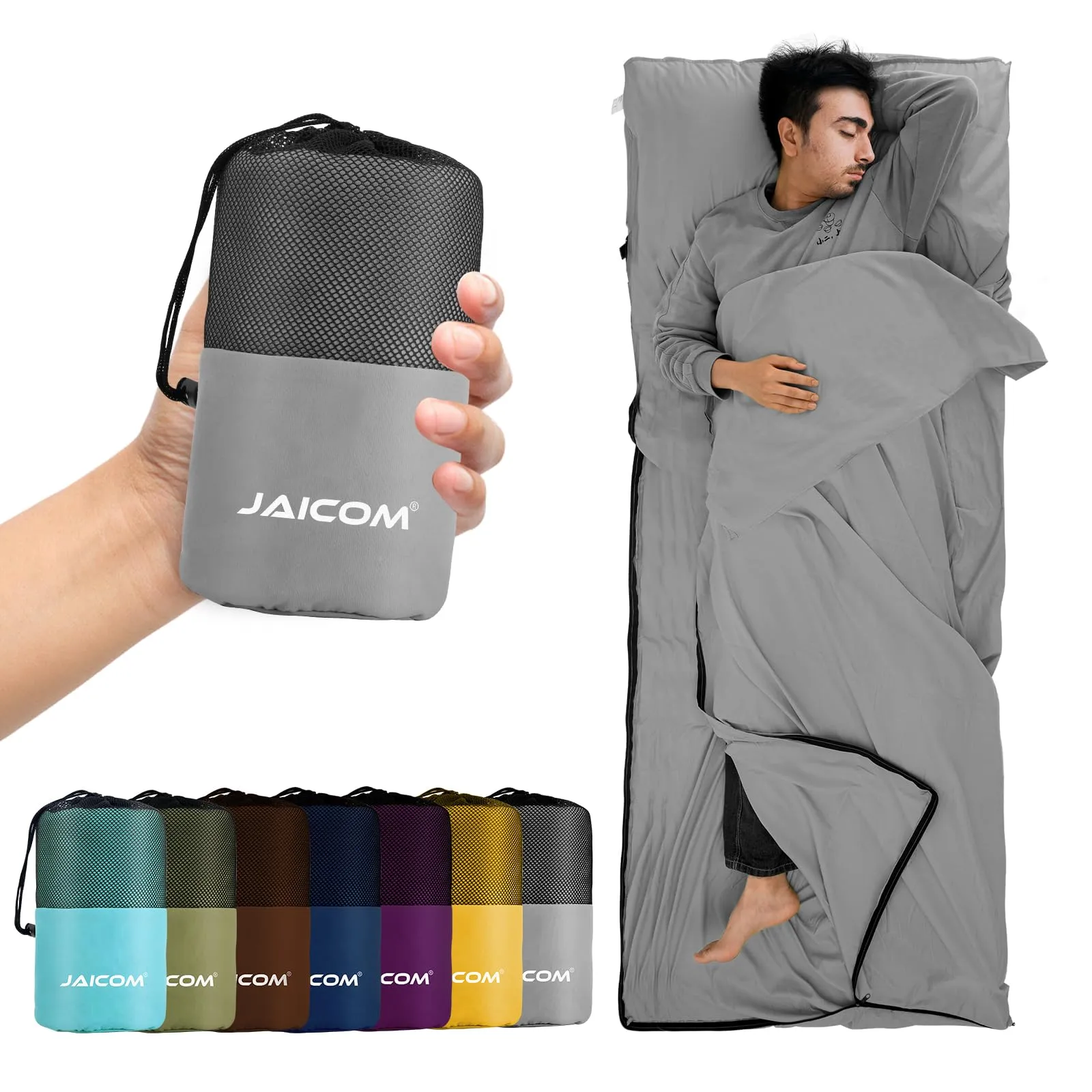 JAICOM Sacco Lenzuolo Sacco a Pelo, 220x90cm - immagine 1