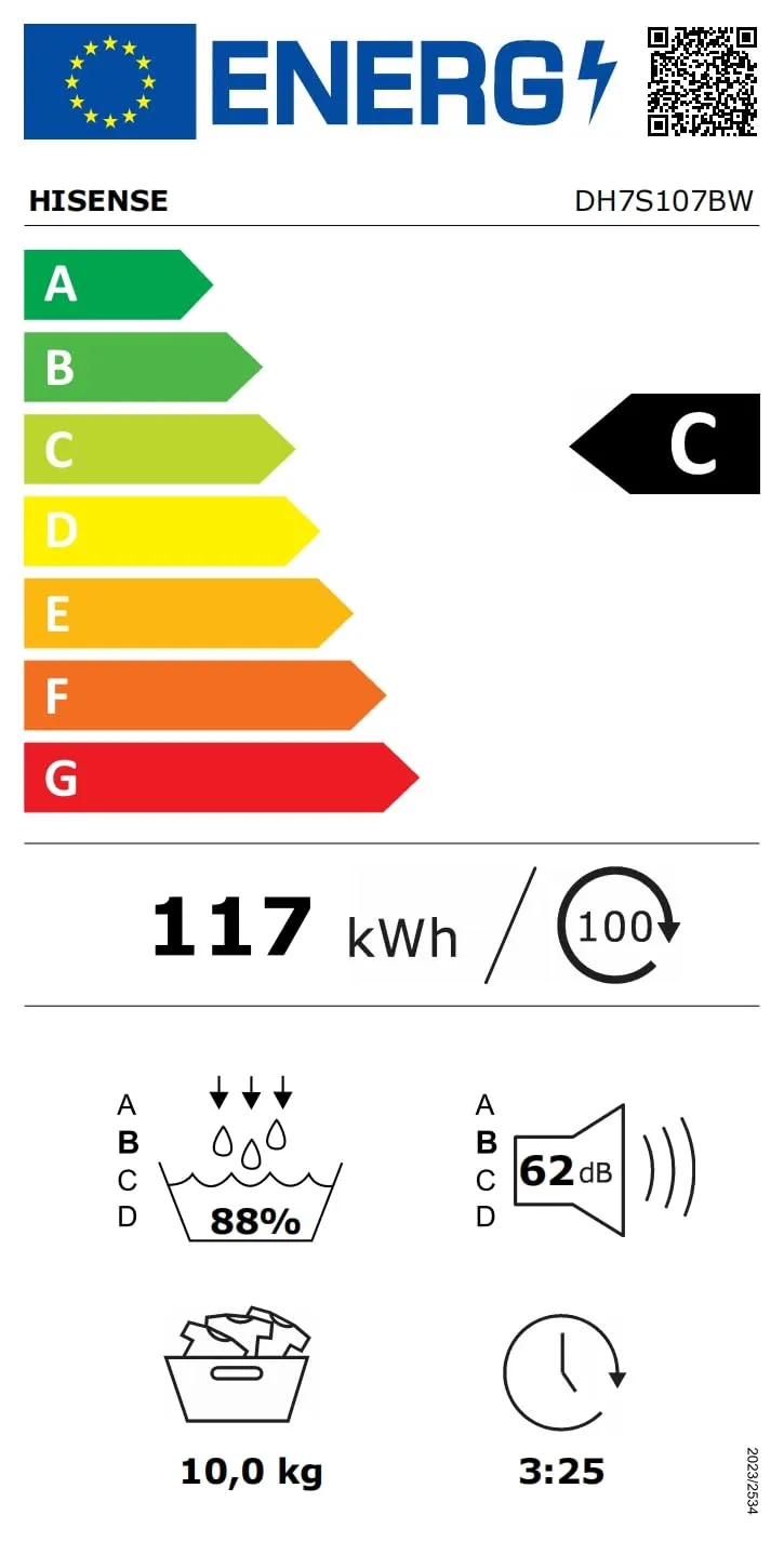 Hisense DH7S107BW Asciugatrice Pompa di Calore AI 10kg Classe C, Condensatore Autopulente, Refresh Vapore, Ion Tech, Display TFT, Connect Life - immagine 10