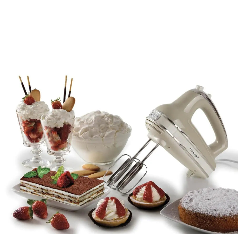 Ariete 1548 Vintage Hand Mixer, 450W, 5 Speeds, Turbo Function, Beige - immagine 4