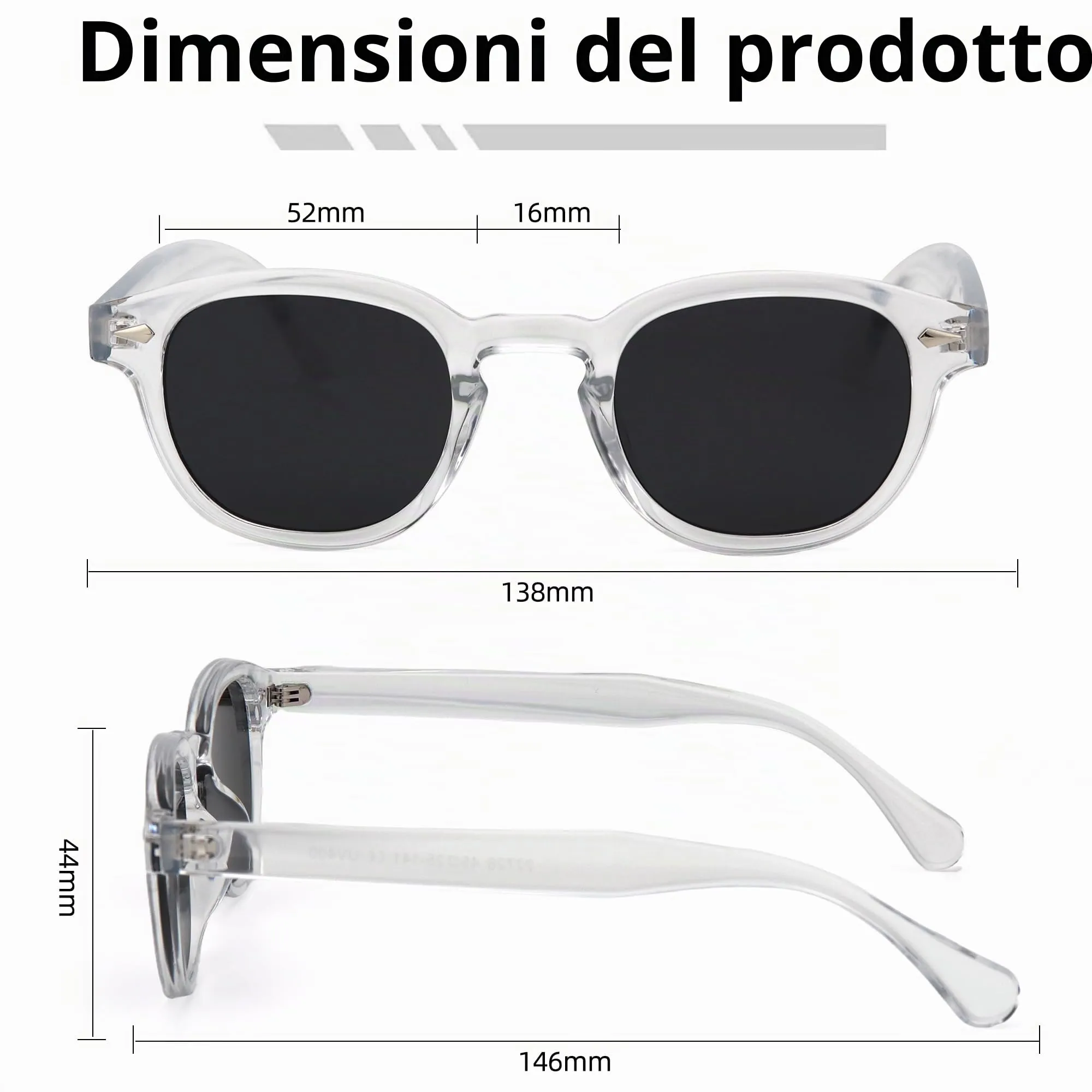 LHSDMOAT Occhiali da sole sportivi ovali vintage stile anni '70 UV400 unisex - immagine 5