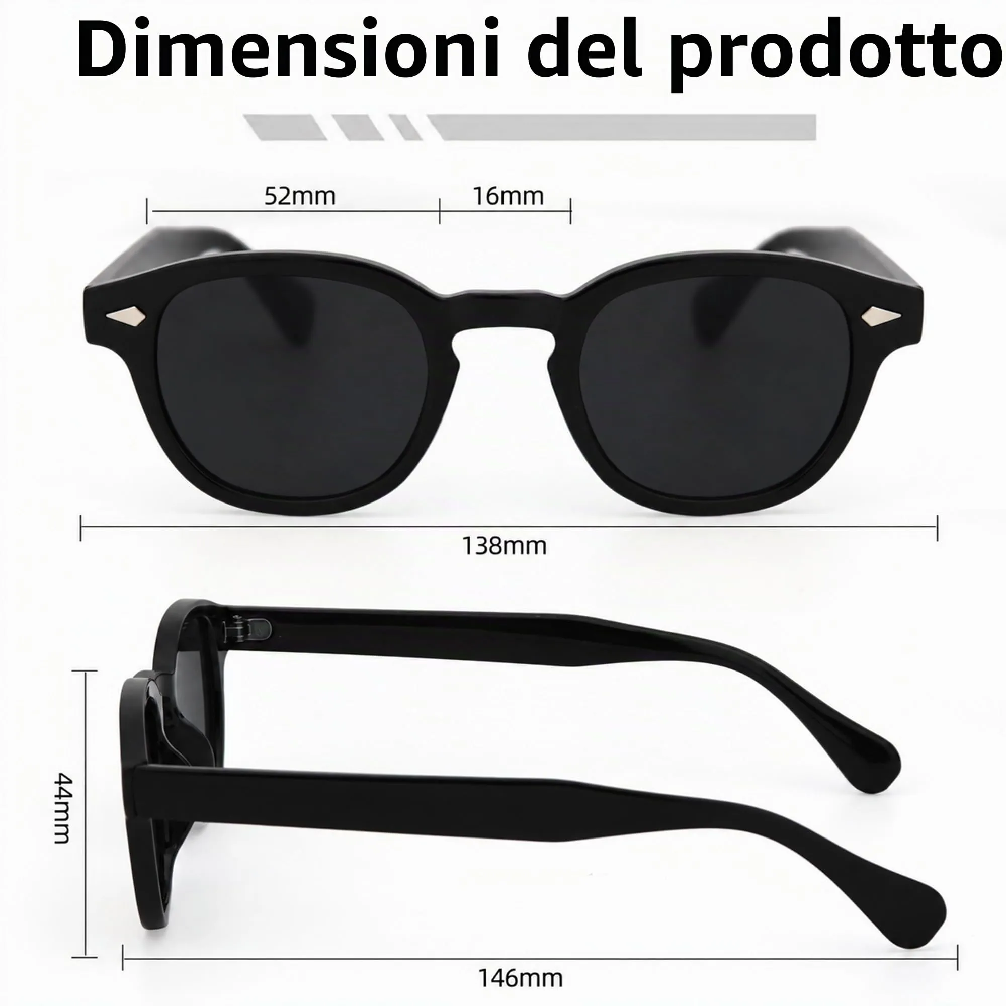 LHSDMOAT Occhiali da sole sportivi ovali vintage stile anni '70 UV400 unisex - immagine 5