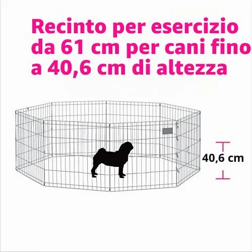 New World Recinto pieghevole in metallo per animali domestici, 157 x 157 x 61 cm, nero - immagine 4