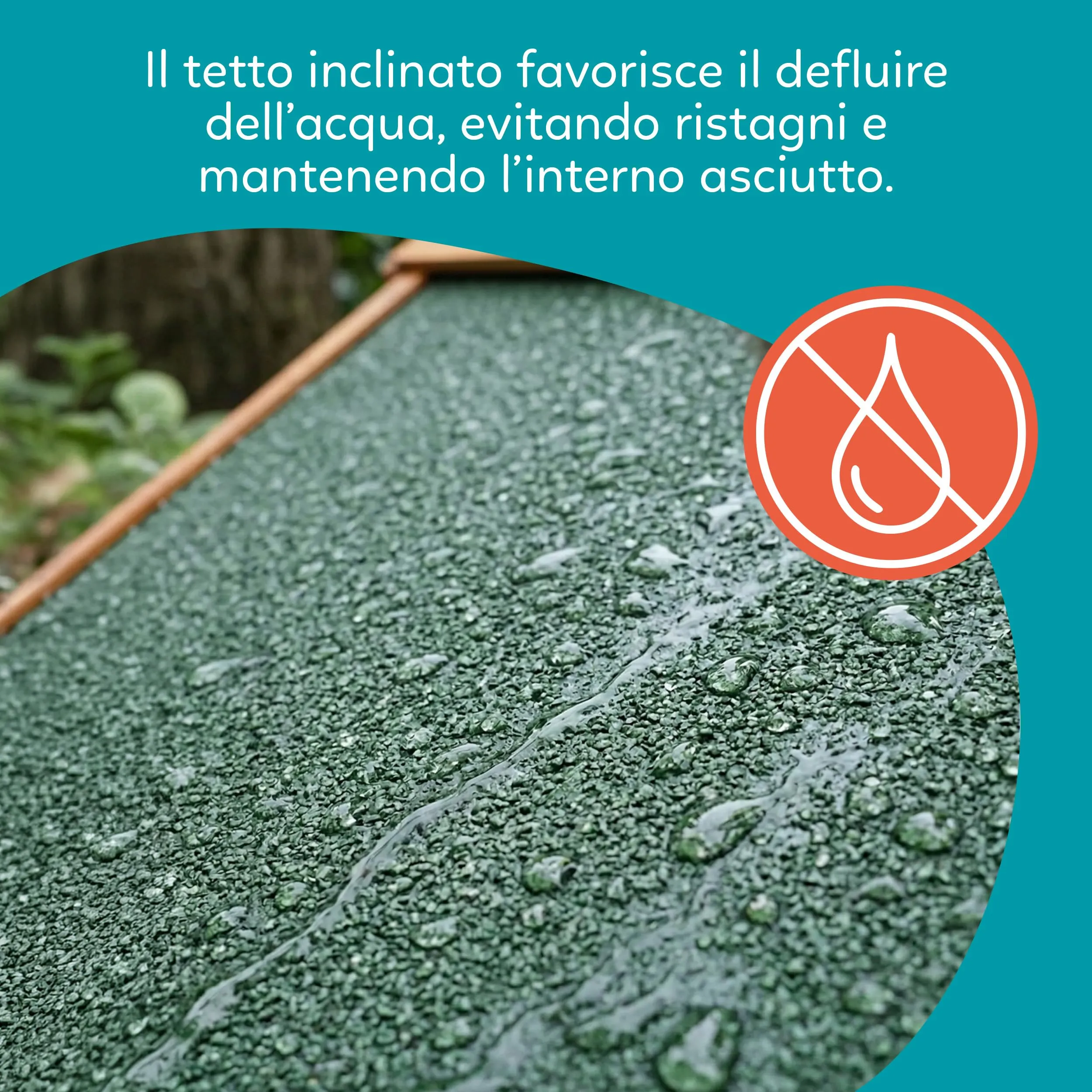 AQPET Cuccia per Cani in Legno Medium con Tetto Impermeabile e Tenda Termica, 87x116x96h cm - immagine 6