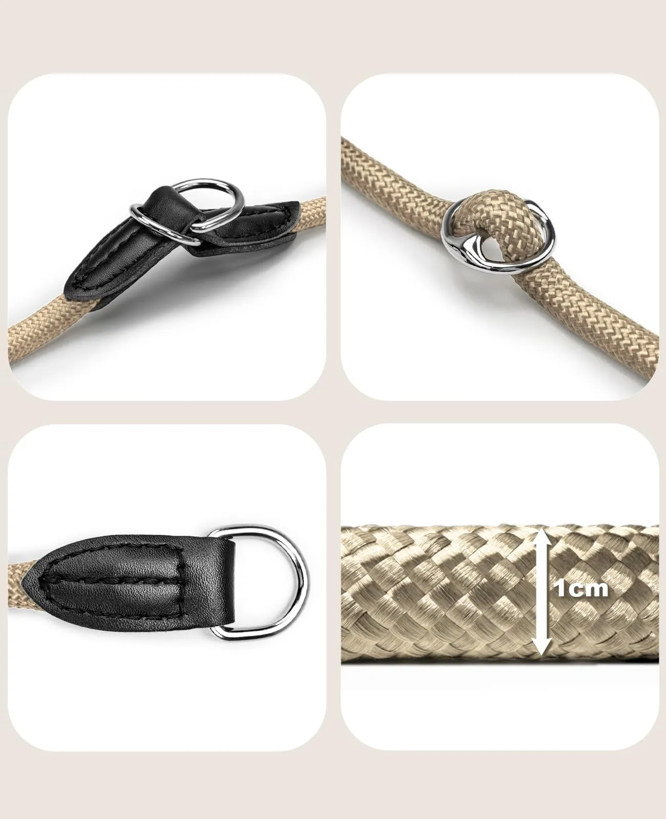 lionto Collare Retriever da addestramento per cani, 55 cm, Beige - immagine 4