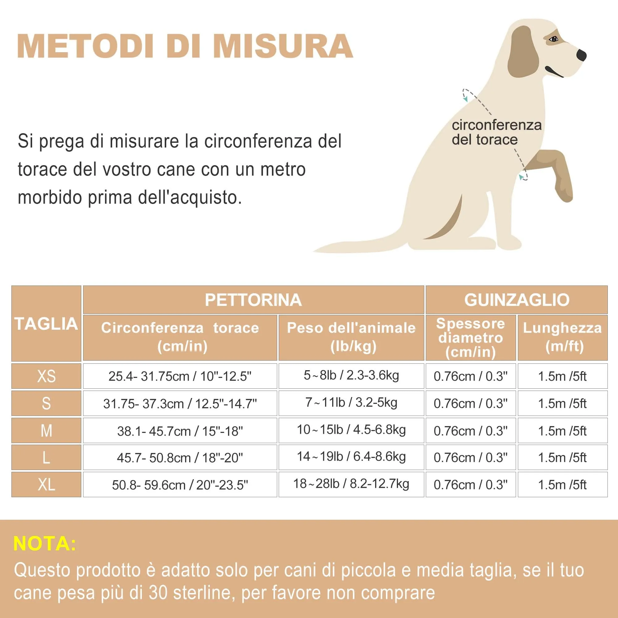 haapaw Pettorina e Guinzaglio Step-in Riflettente, Imbottita, Beige, XS - immagine 7