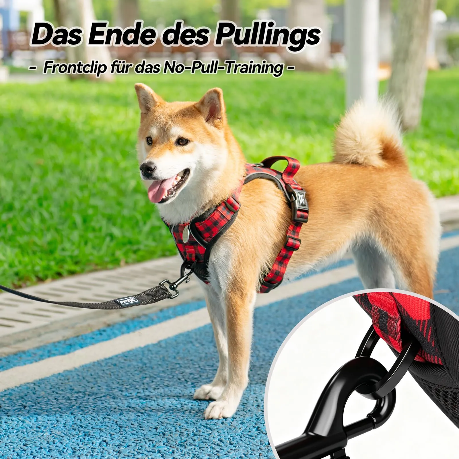 PoyPet Imbracatura per cani no pull anteriore catarifrangente con impugnatura, XS - immagine 5