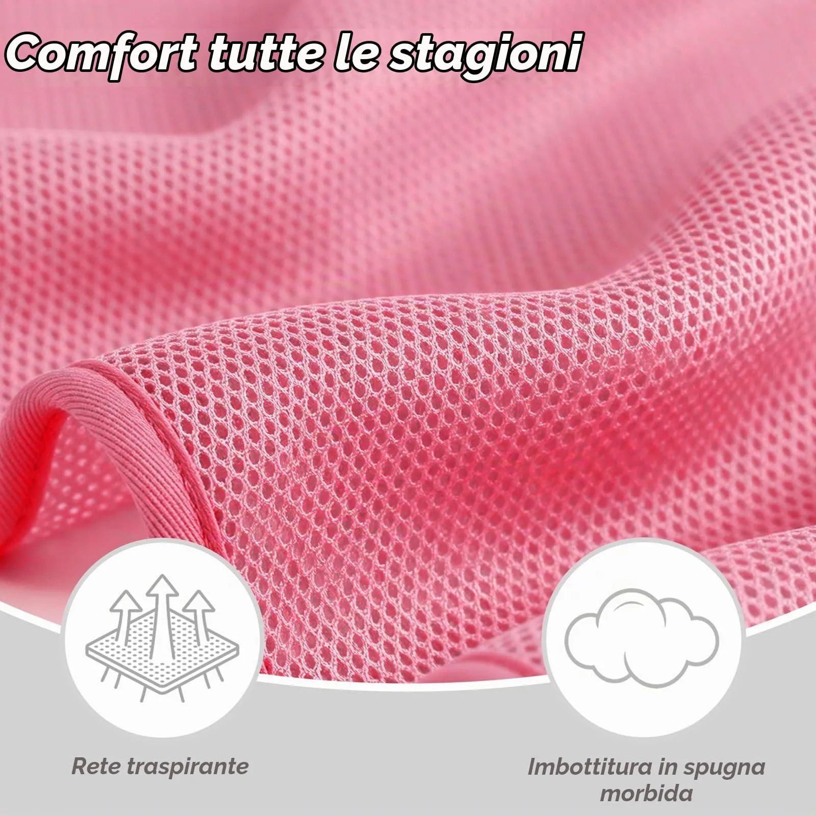 PoyPet Pettorina Riflettente Anti-trazione per Cani con Manico Easy Control, Rosa, M - immagine 9