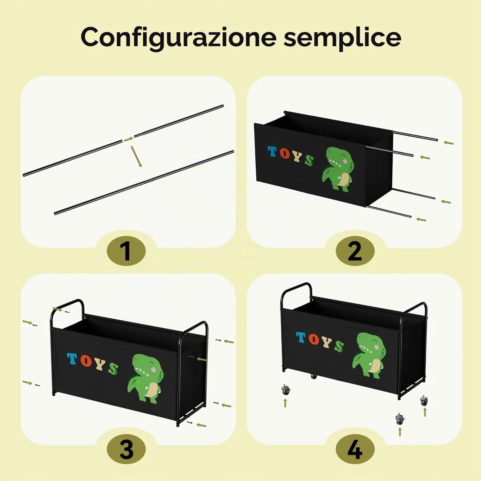 GRANNY SAYS Scatola per Giocattoli con Ruote, 200L, Nero - immagine 9