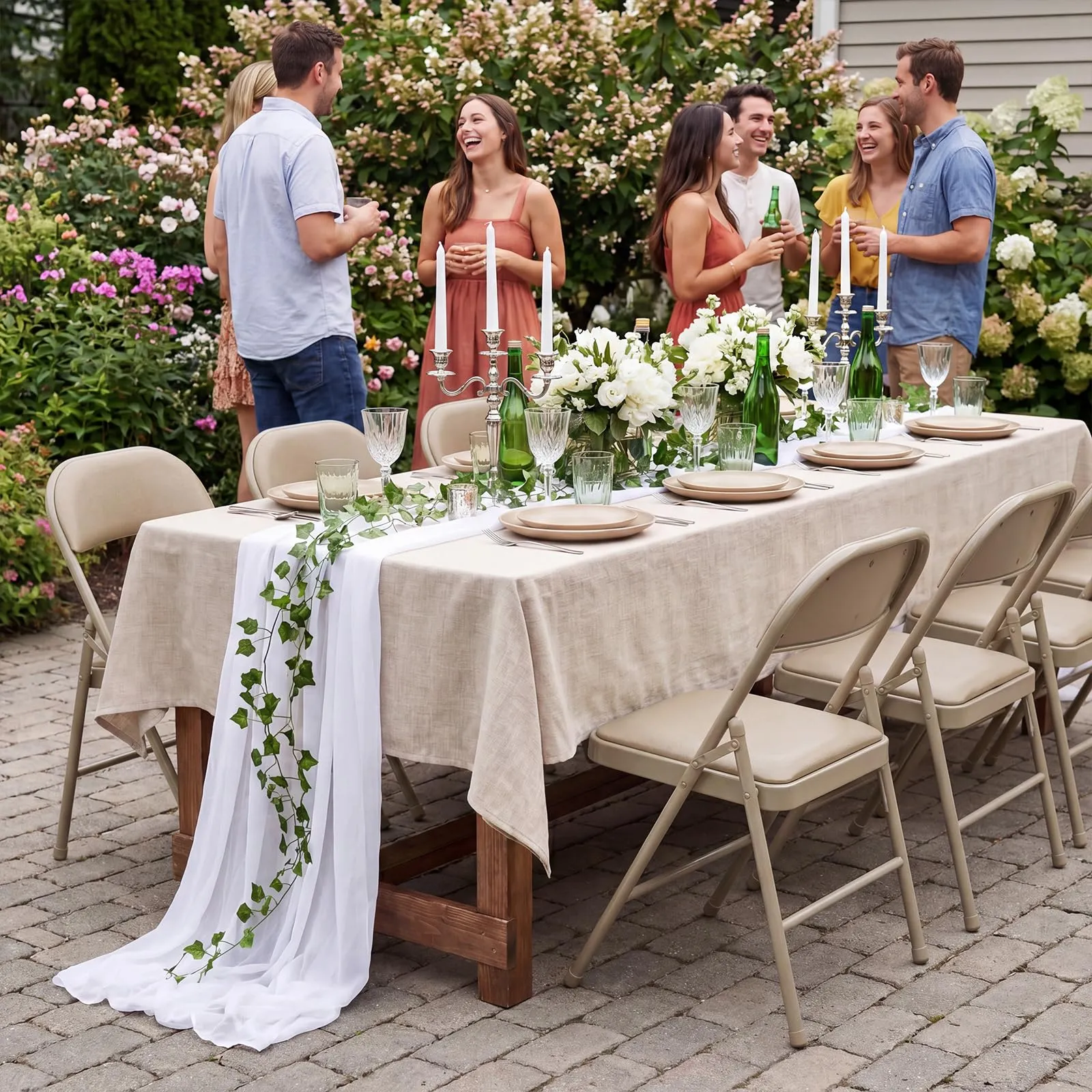 Asdsed Set di 2 Sedie Pieghevoli Imbottite, Portata 160 kg, Cachi - immagine 10