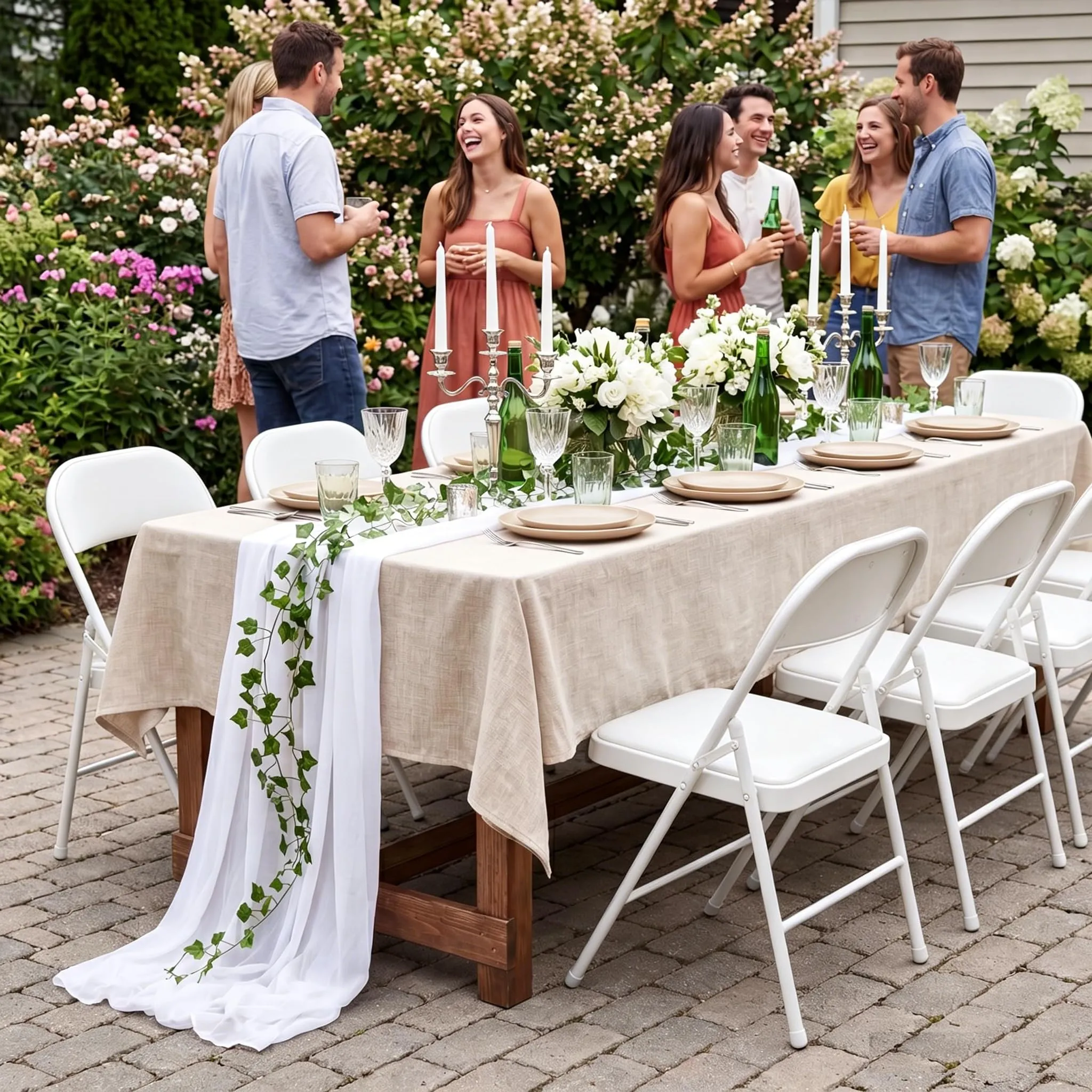 Asdsed Set di 6 Sedie Pieghevoli Imbottite, Bianco - immagine 8