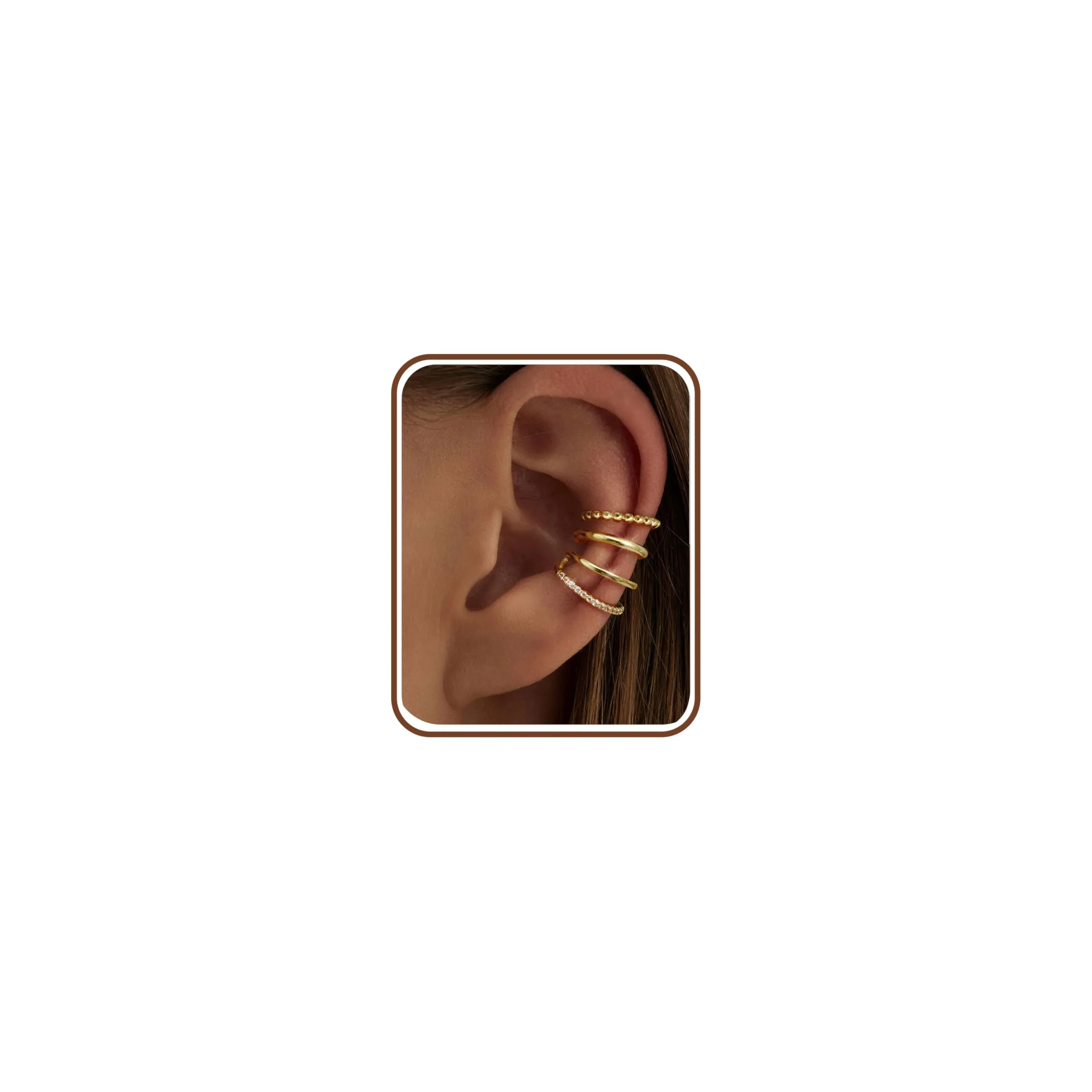 Cassieca Orecchini Ear Cuff Non Piercing a Clip Ipoallergenici, 3 Paia - immagine 1