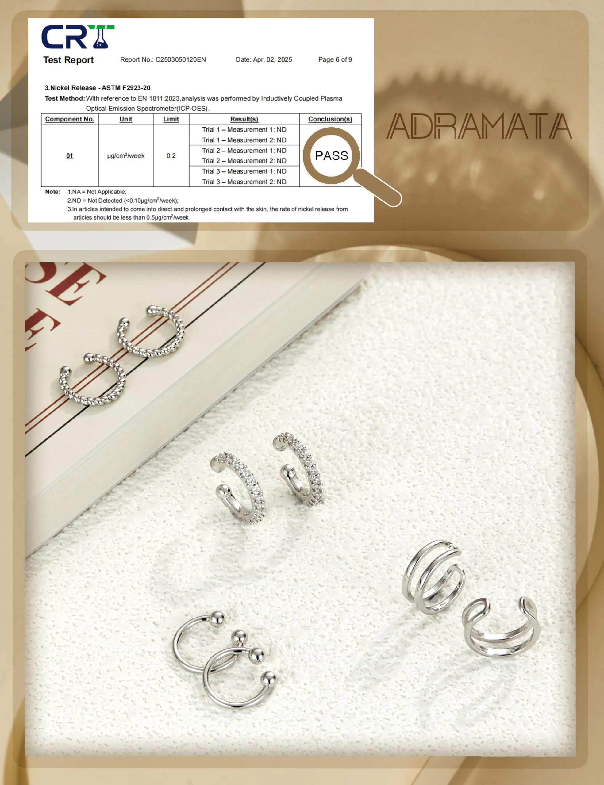 ADRAMATA Ear Cuff Orecchini Senza Buco Donna, 4 Paia Regolabili Clip in Oro 14K e Argento, Ipoallergenici per Cartilagine Non Piercing con Custodia Regalo - immagine 4