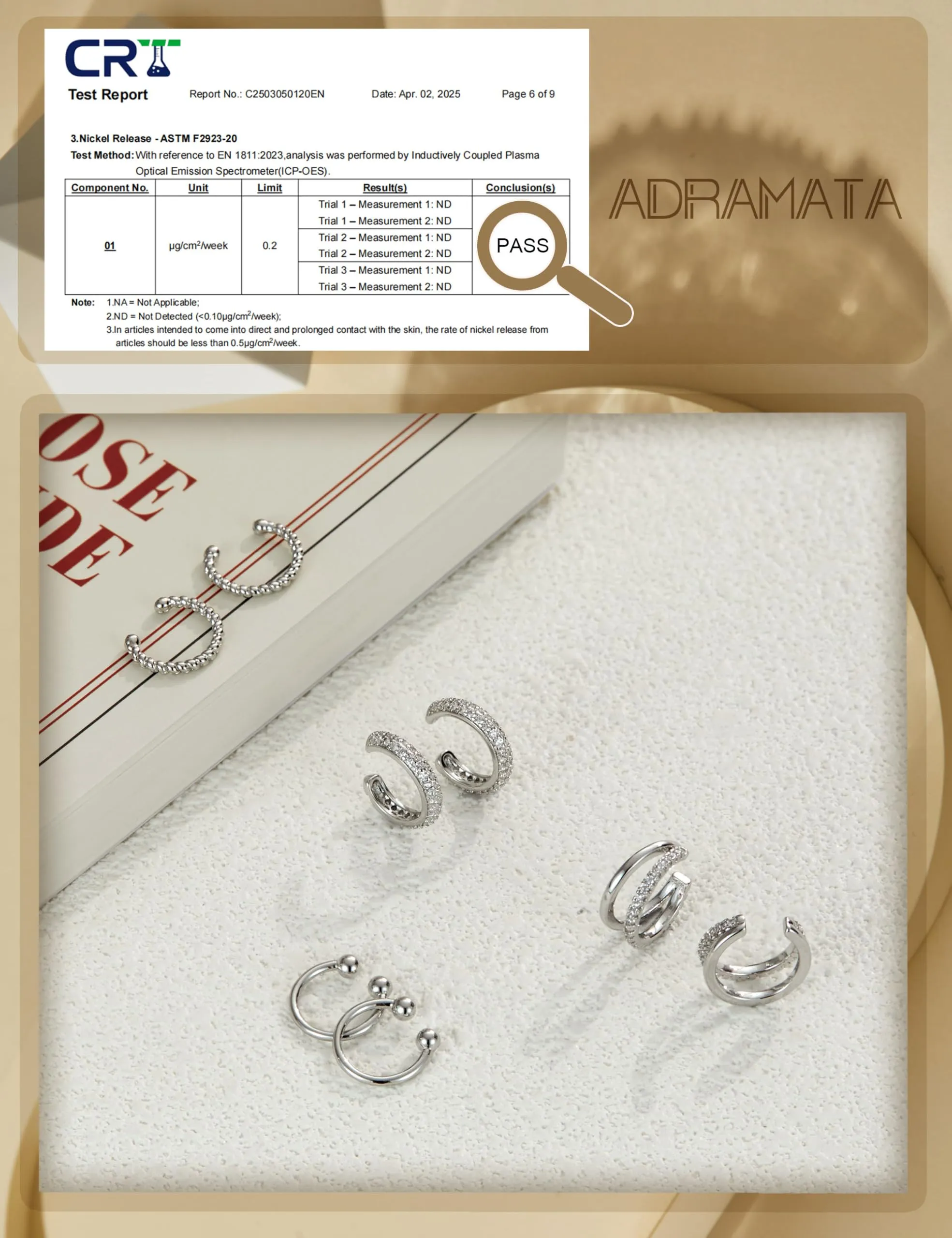 ADRAMATA Ear Cuff Orecchini Senza Buco Donna, 4 Paia Regolabili Clip in Oro 14K e Argento, Ipoallergenici per Cartilagine con Custodia Regalo - immagine 4
