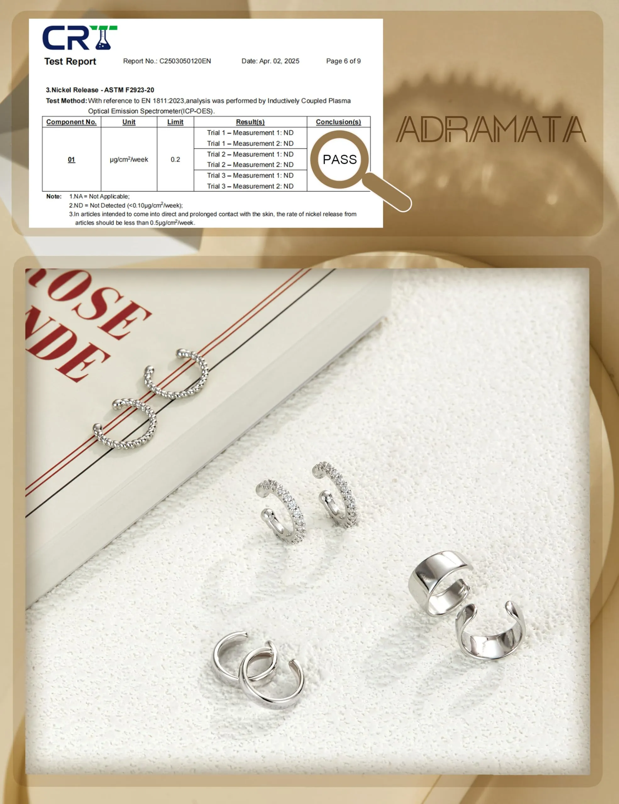 ADRAMATA 4 Paia Ear Cuff Orecchini Senza Buco Donna, Regolabili in Oro 14K e Argento, Ipoallergenici per Cartilagine con Custodia Regalo - immagine 4
