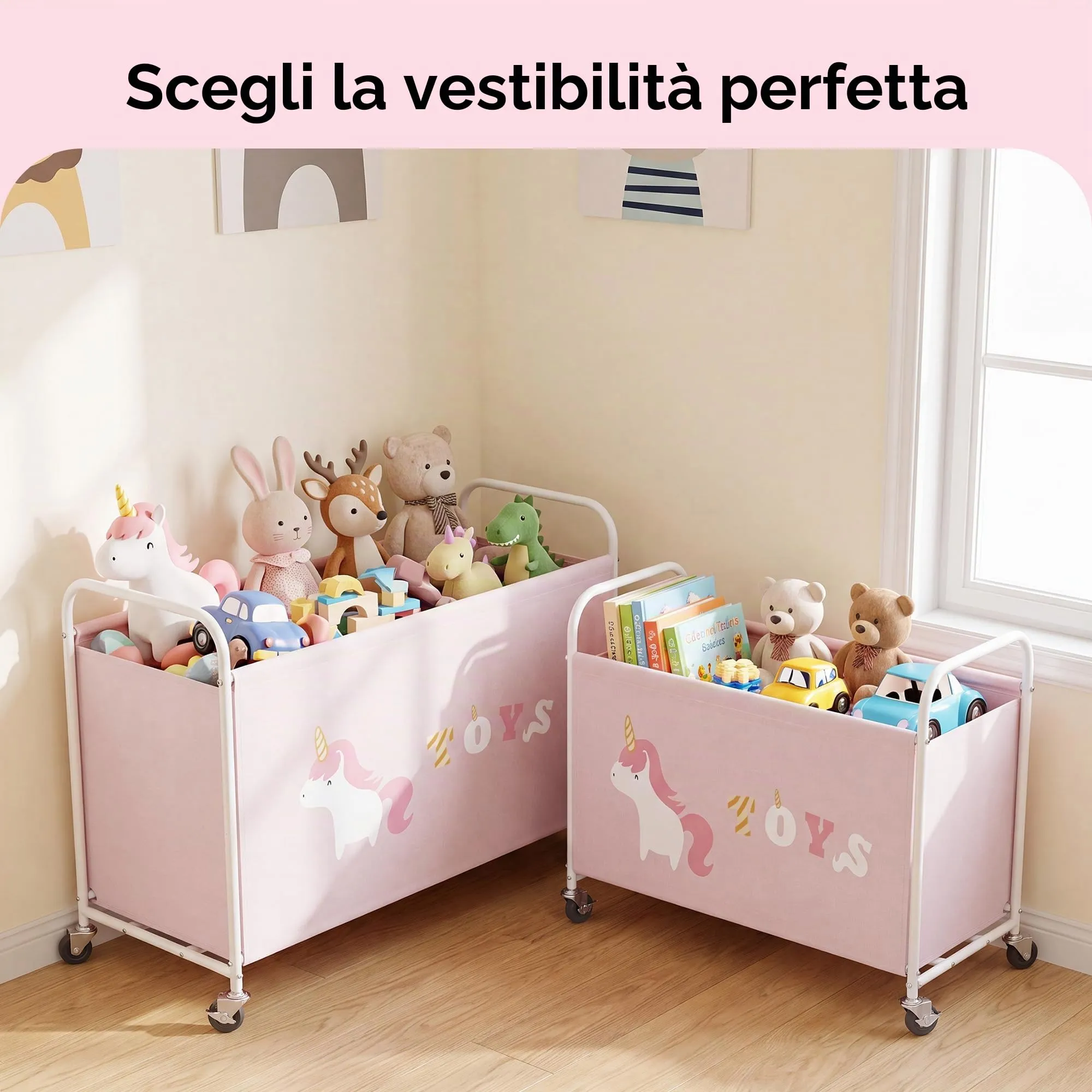 GRANNY SAYS Scatola per Giocattoli con Ruote, 200L, Rosa - immagine 7