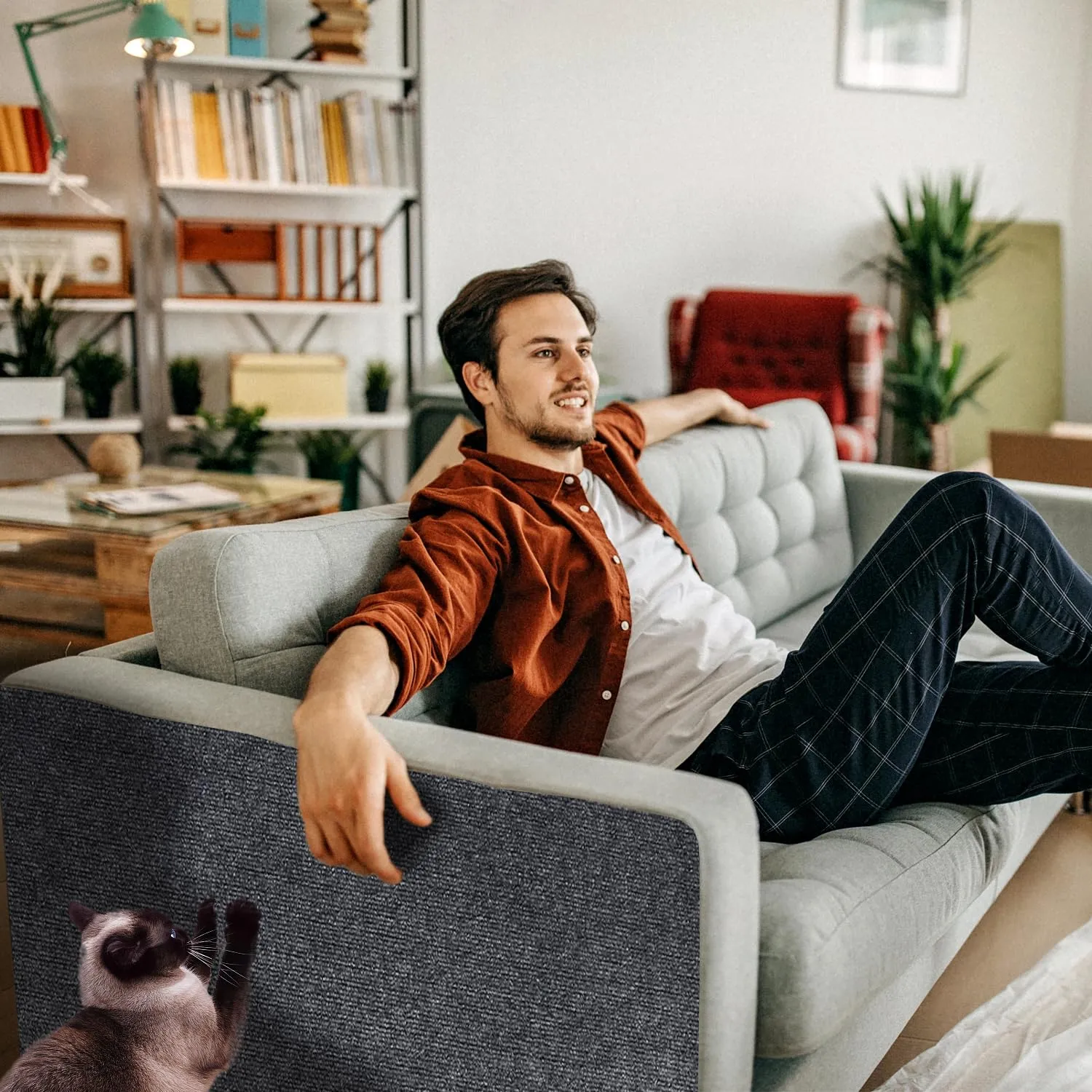ZenithyrEn Tappeto Tiragraffi Autoadesivo Tagliabile per Mobili, 30x100cm, Grigio Scuro - immagine 7
