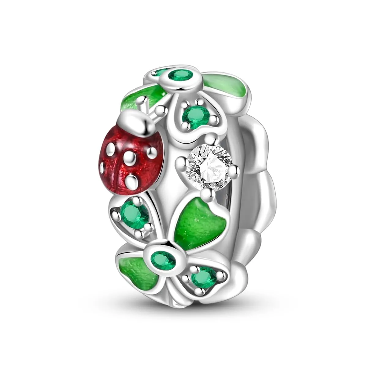 Pandach Bead Charm in Argento Sterling 925 con Cubic Zirconia per Braccialetti e Collane - immagine 1