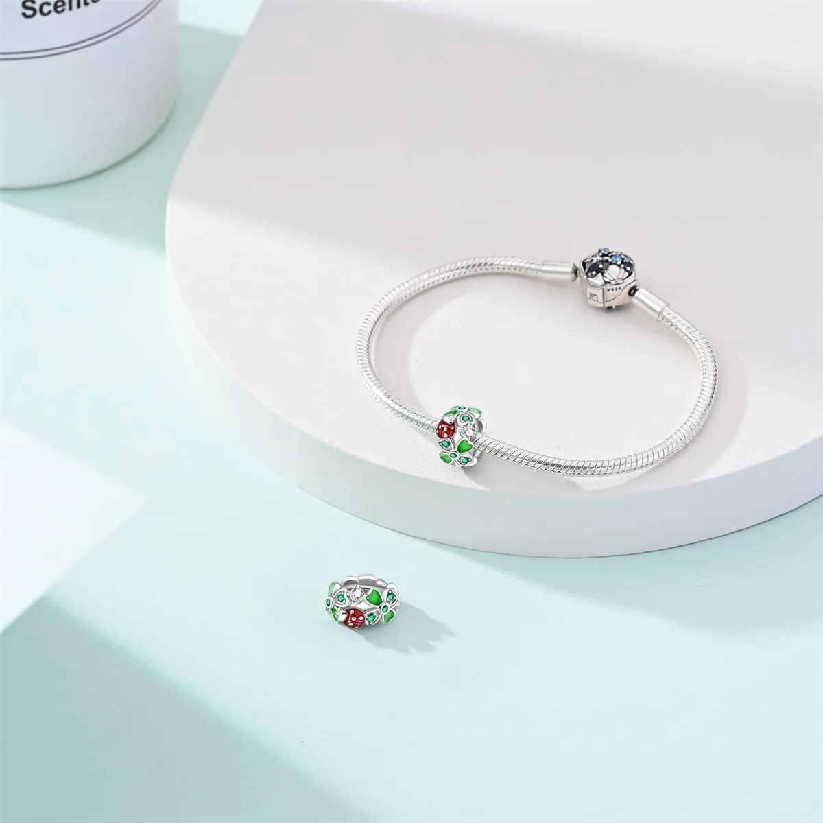 Pandach Bead Charm in Argento Sterling 925 con Cubic Zirconia per Braccialetti e Collane - immagine 3
