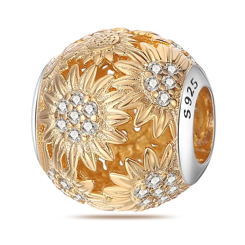 Pandach Bead Charm Ciondolo Argento Sterling 925 con Cubic Zirconia per Braccialetti e Collane Europee - immagine 1