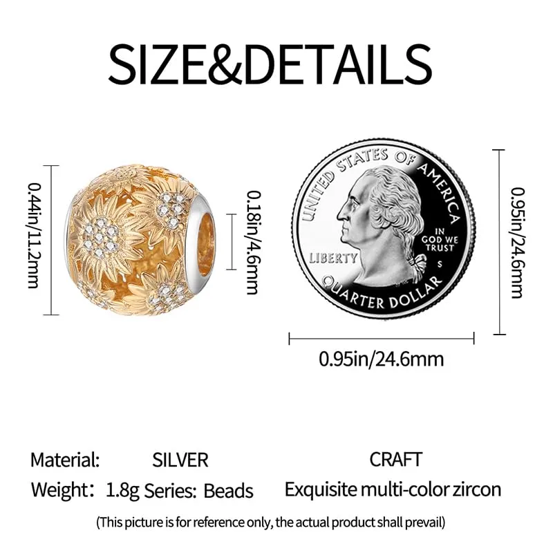 Pandach Bead Charm Ciondolo Argento Sterling 925 con Cubic Zirconia per Braccialetti e Collane Europee - immagine 6