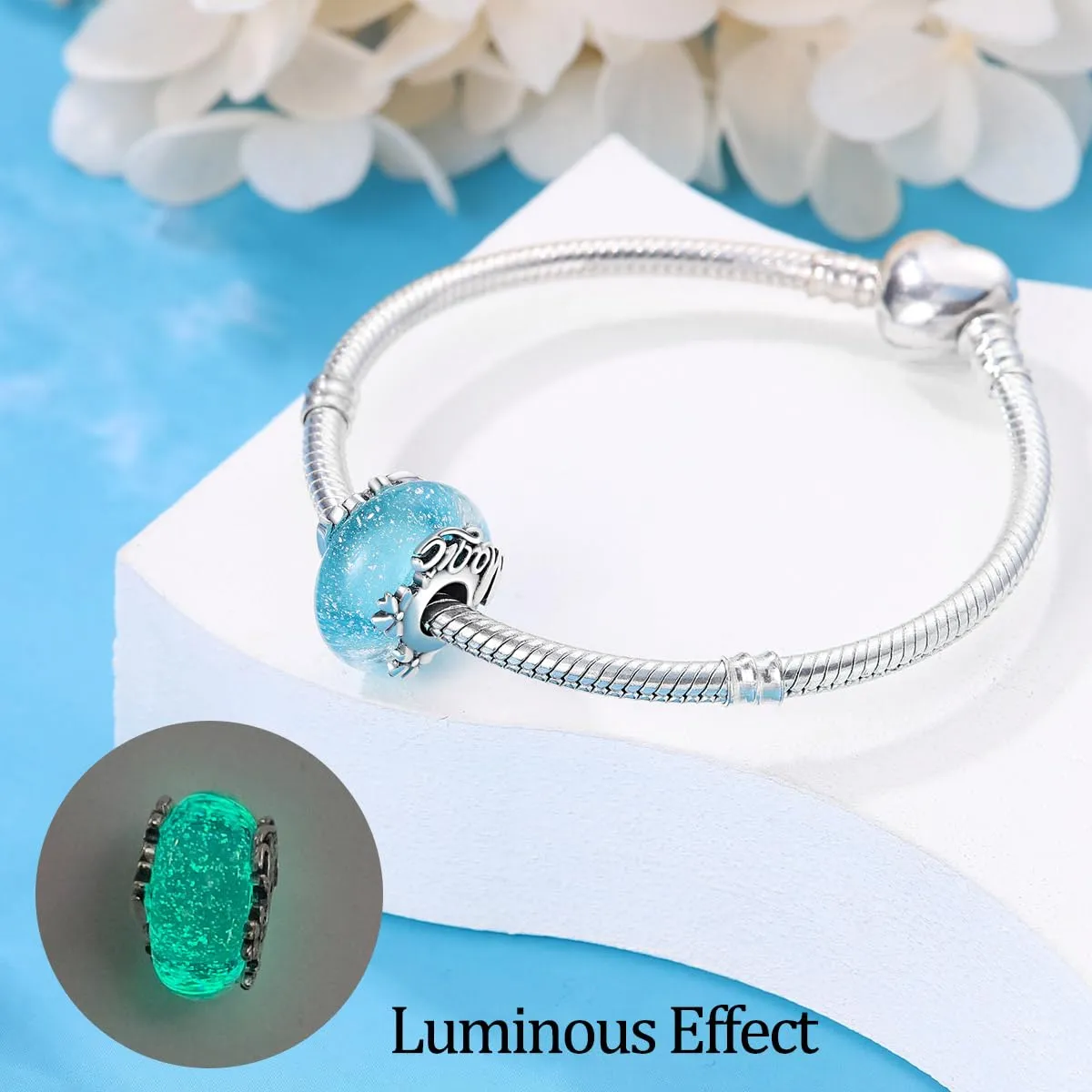 Pandach Bead Charm in Argento Sterling 925 con Cubic Zirconia per Braccialetti e Collane europei - immagine 3