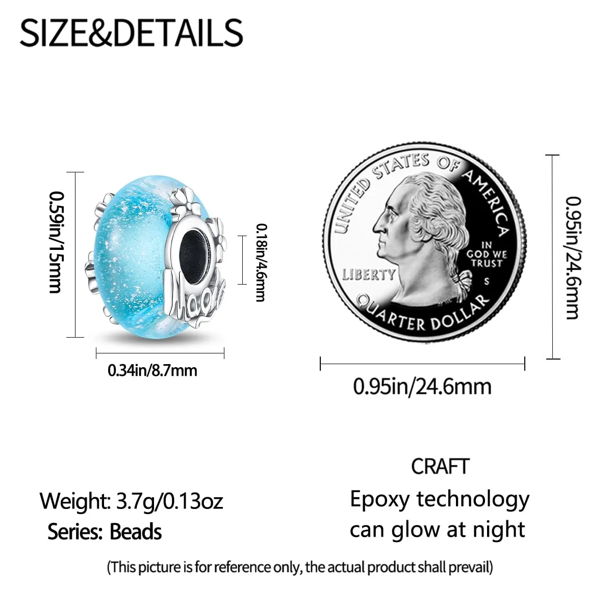 Pandach Bead Charm in Argento Sterling 925 con Cubic Zirconia per Braccialetti e Collane europei - immagine 6