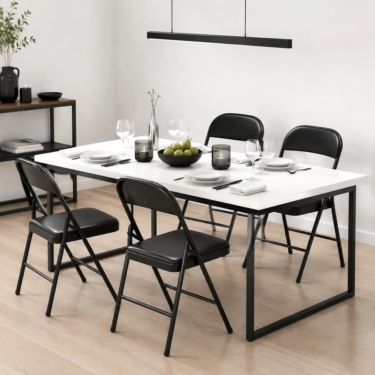 Asdsed Set di 4 Sedie Pieghevoli Imbottite, Portata 160 kg, Nero - immagine 11