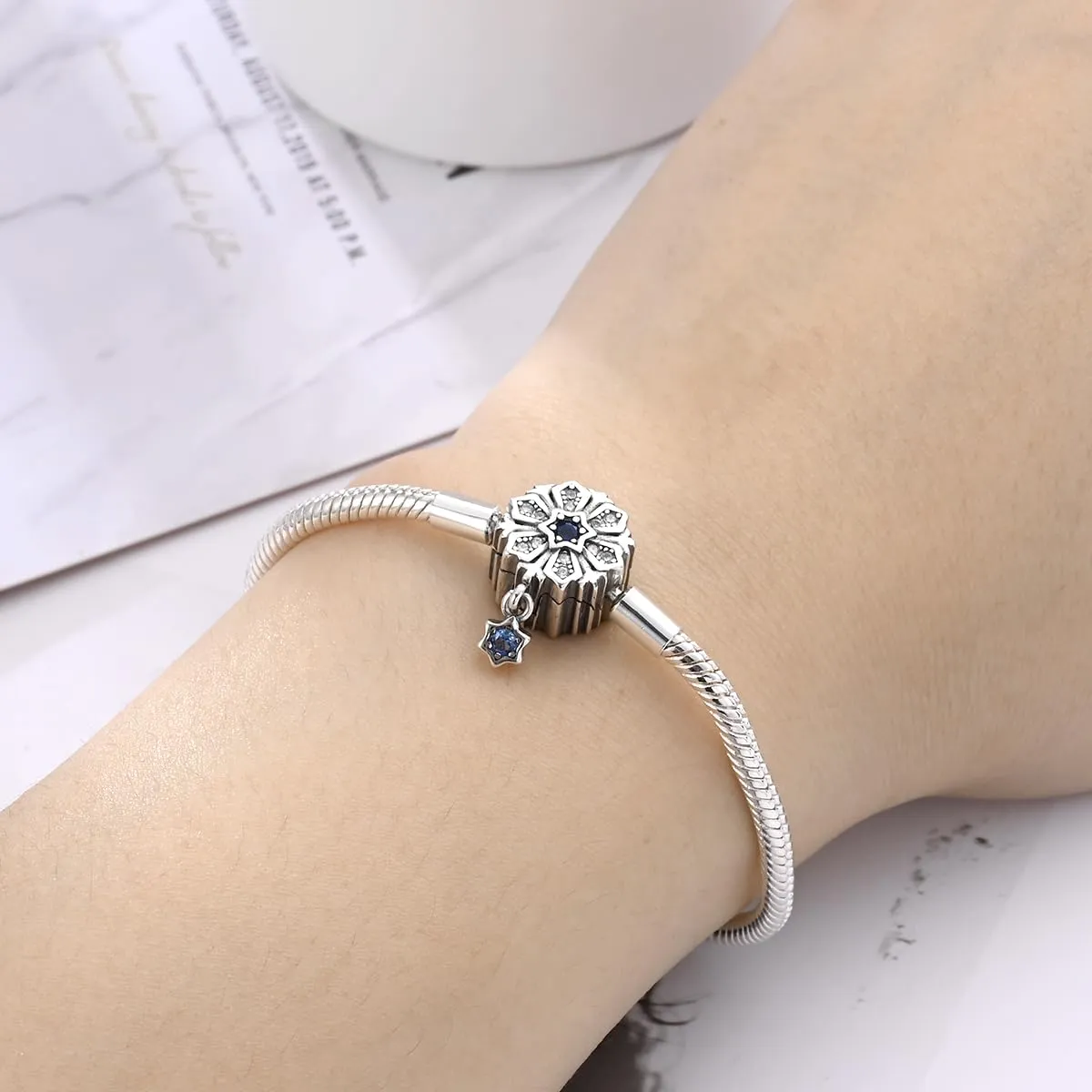 KUNSIR Moments Bracciale Donna in Argento Sterling 925 Snake, Compatibile con Pandora, 19cm - immagine 4