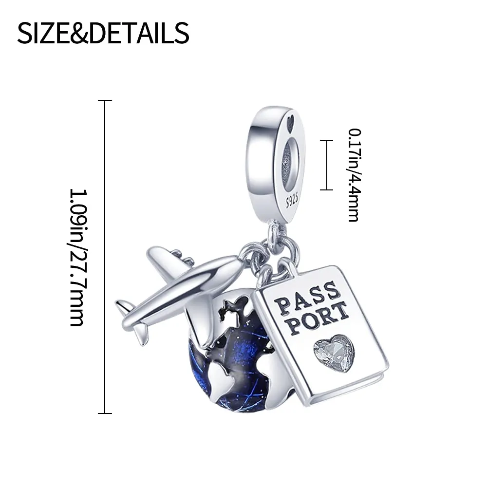 Pandach Bead Charm in Argento Sterling 925 con Cubic Zirconia per Braccialetti e Collane European style - immagine 5