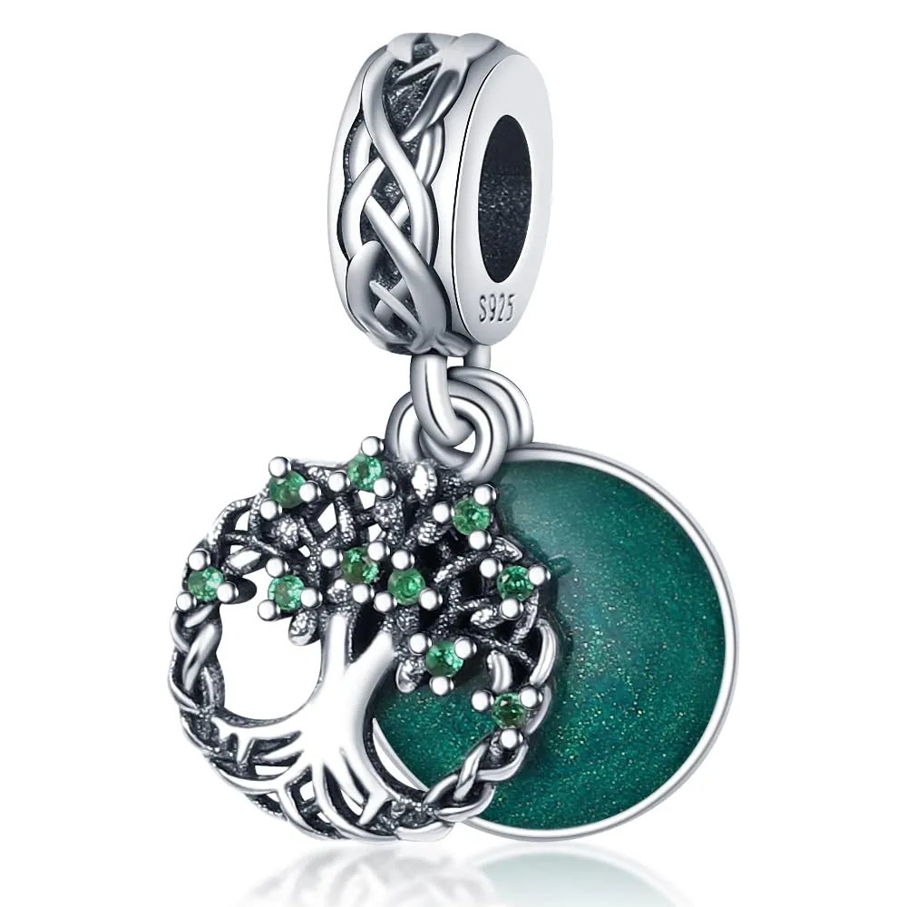 TINSLO Bead Charm Argento Sterling 925 con Cubic Zirconia per Braccialetti e Collane europei - immagine 1