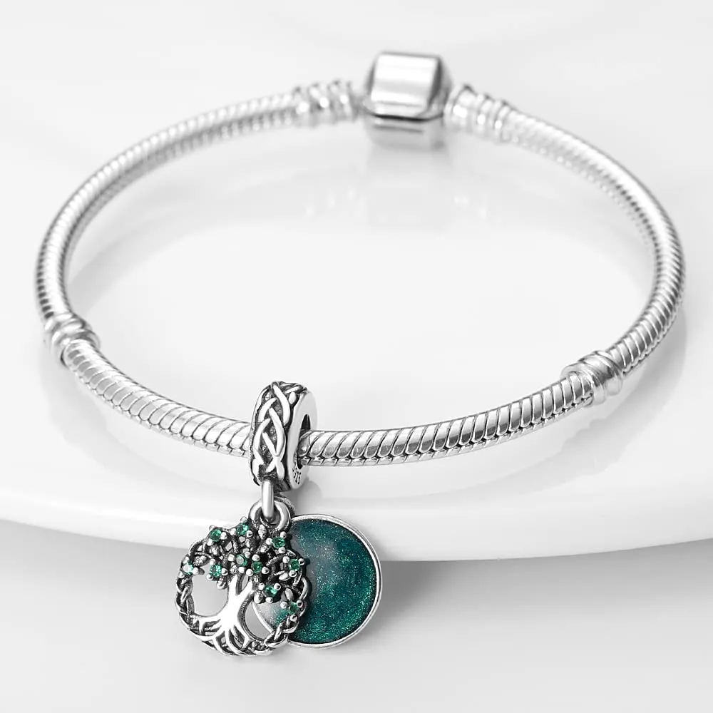 TINSLO Bead Charm Argento Sterling 925 con Cubic Zirconia per Braccialetti e Collane europei - immagine 3