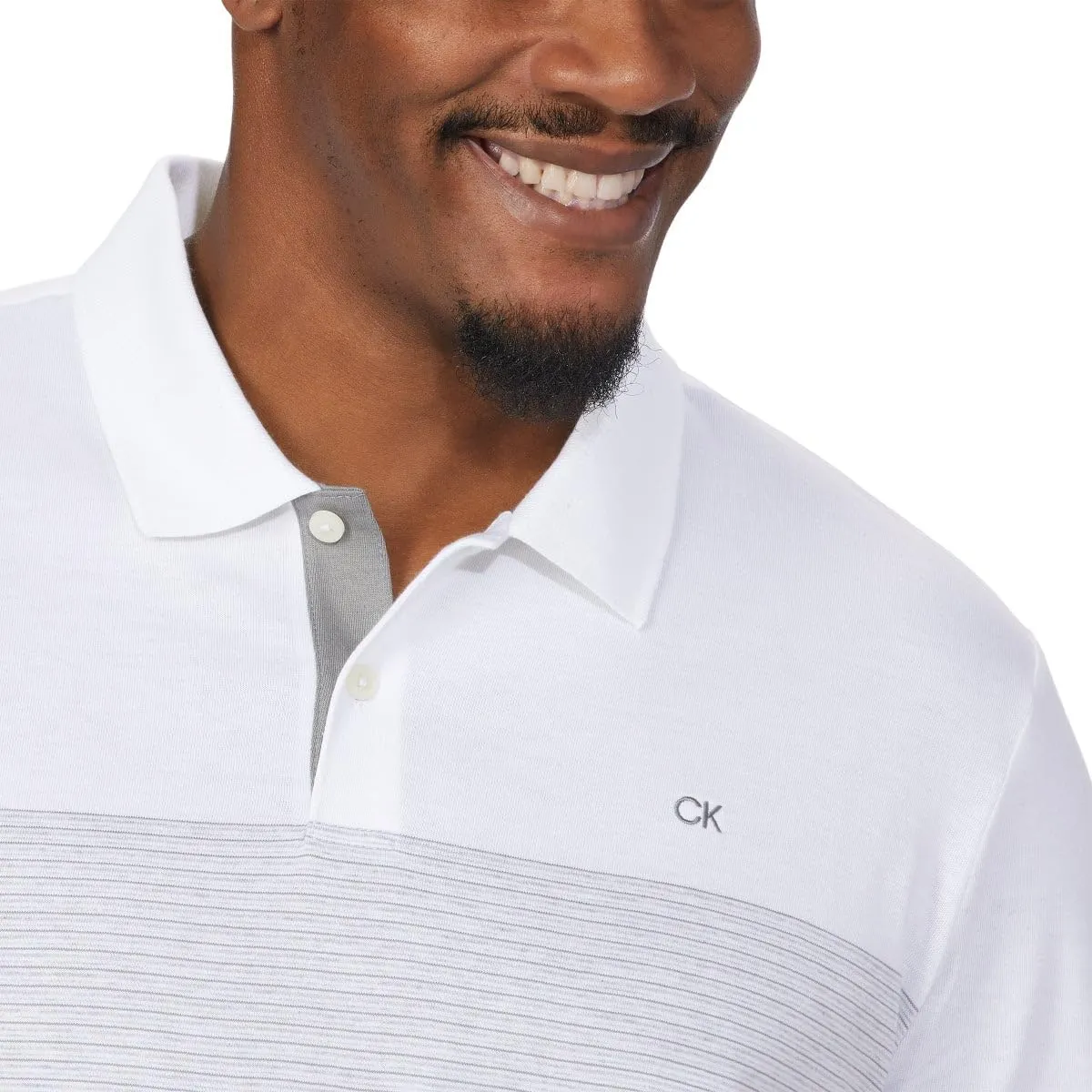 Calvin Klein Polo Uomo, Bianco Brillante, XL - immagine 3