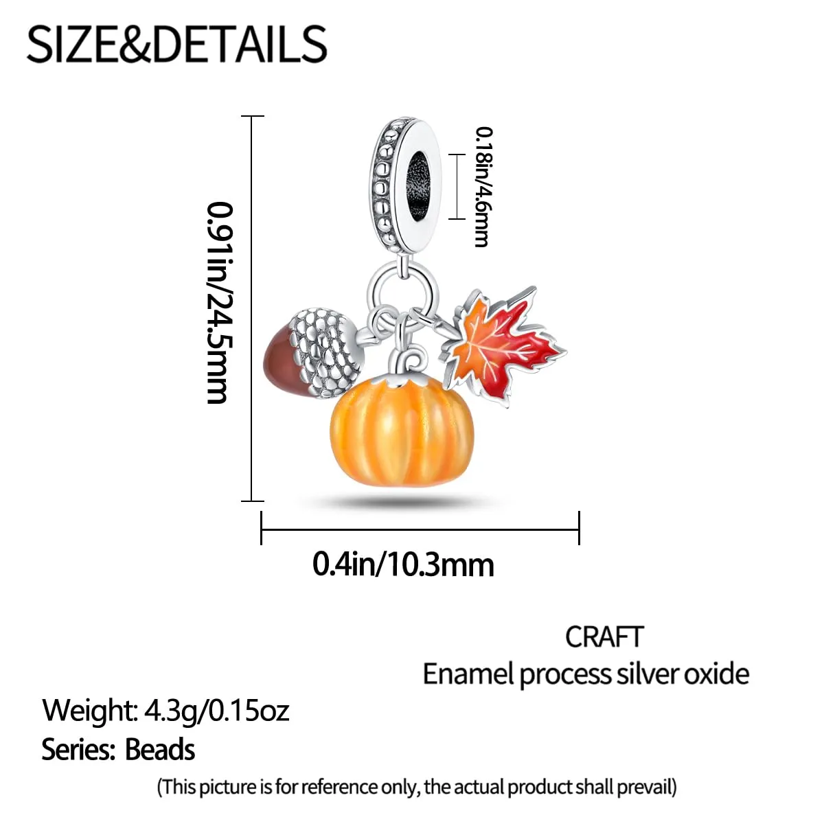 TINSLO Bead Charm Ciondolo Argento Sterling 925 con Cubic Zirconia per Braccialetti e Collane europei - immagine 5