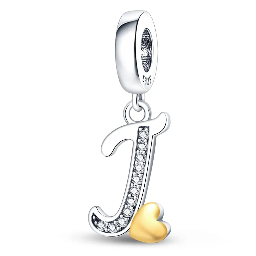 TINSLO Bead Charm Argento Sterling 925 Lettere con Cubic Zirconia per Braccialetti e Collane europei - immagine 1