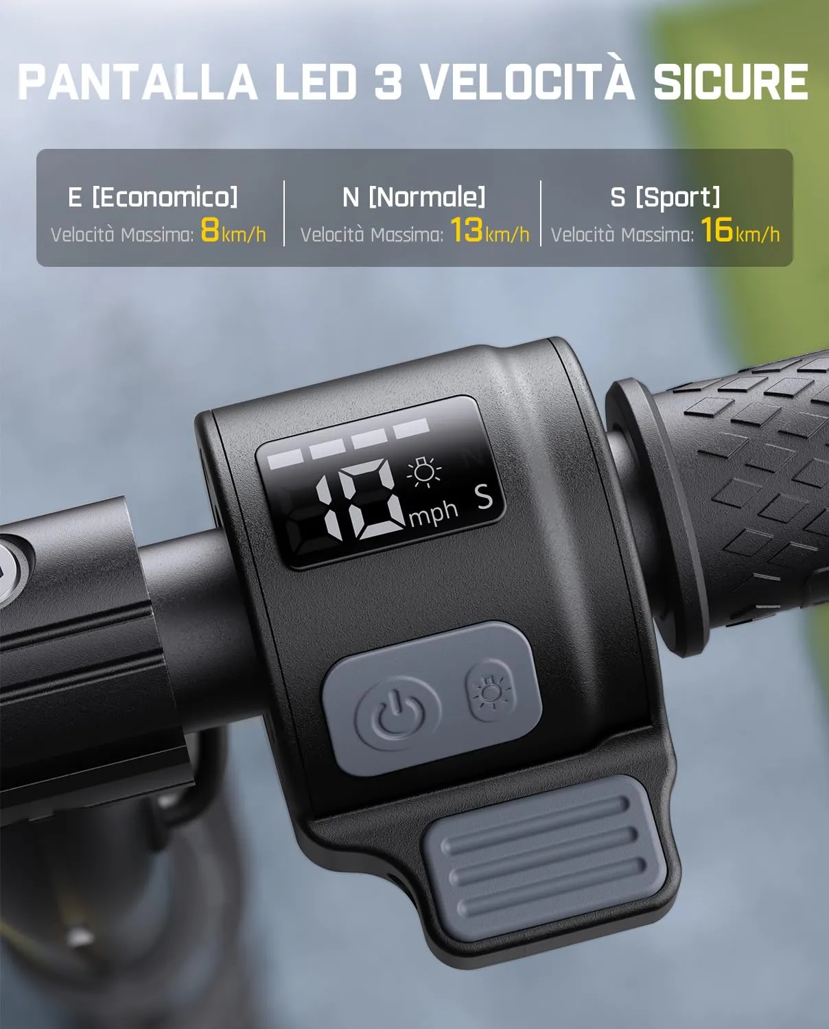 FanttikRide C9 Pro Monopattino Elettrico per Bambini, 8/13/16 km/h, Nero - immagine 3