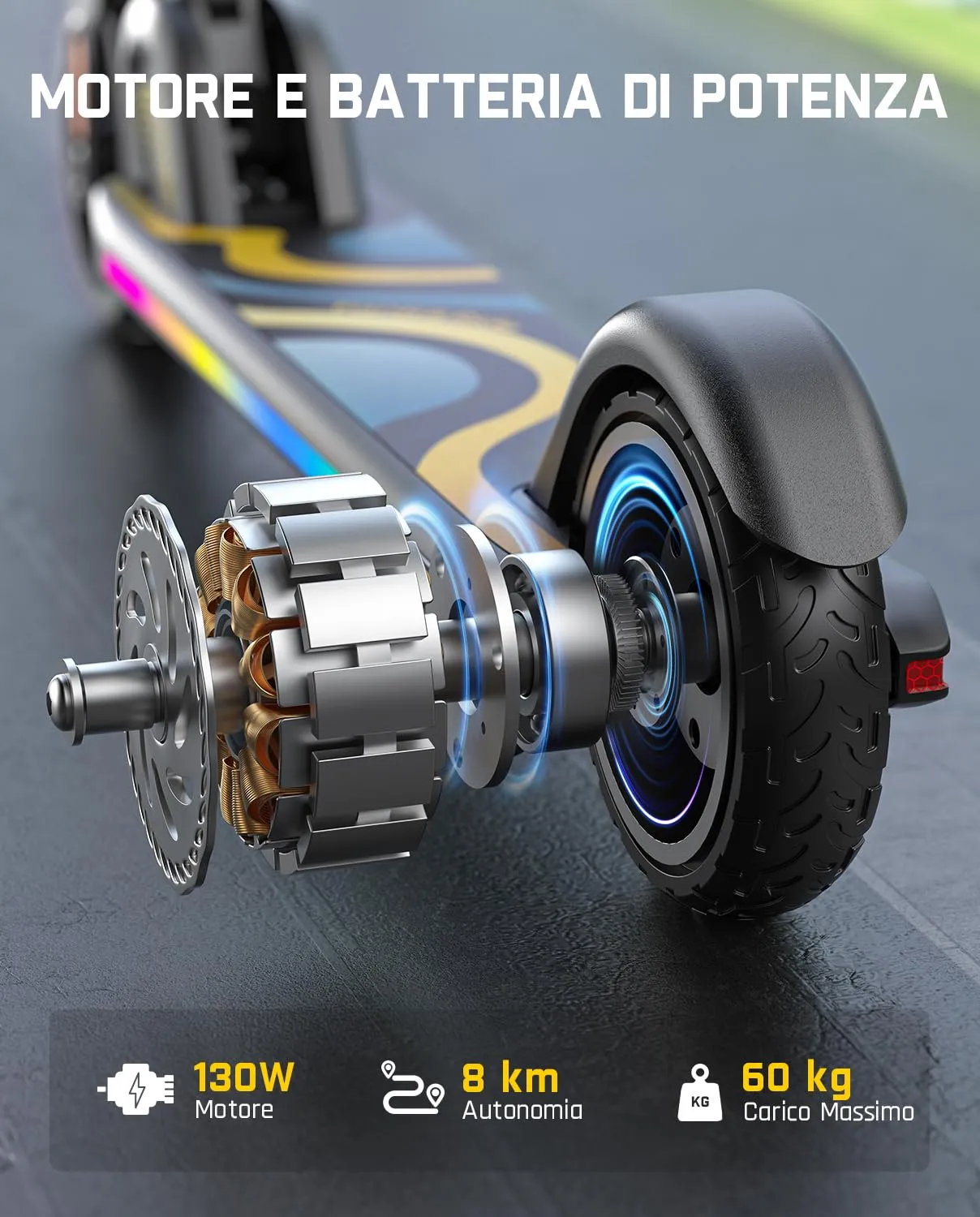 FanttikRide C9 Pro Monopattino Elettrico per Bambini, 8/13/16 km/h, Nero - immagine 7