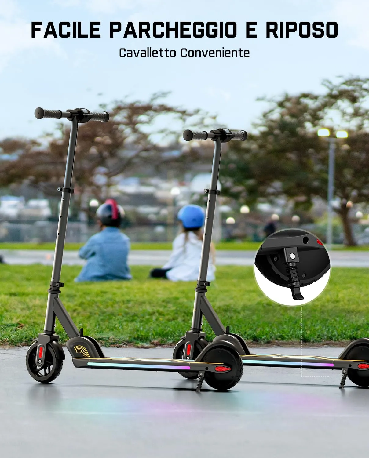 FanttikRide C9 Pro Monopattino Elettrico per Bambini, 8/13/16 km/h, Nero - immagine 8
