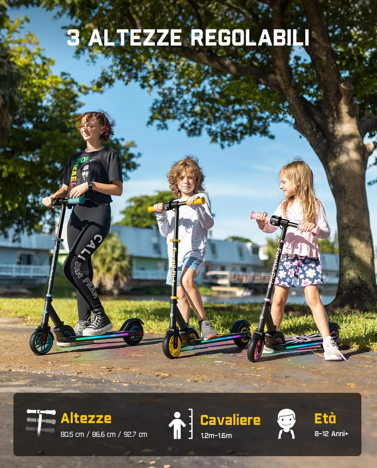 FanttikRide C9 Apex Monopattino Elettrico per Bambini, 8/13/16 km/h, Rosa - immagine 2