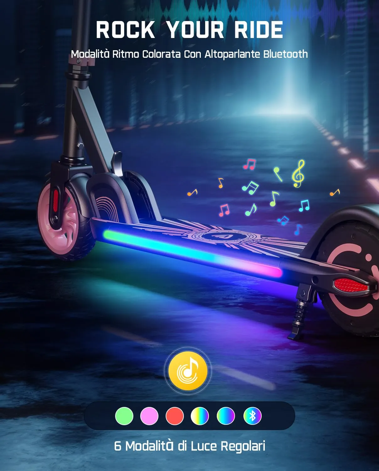 FanttikRide C9 Apex Monopattino Elettrico per Bambini, 8/13/16 km/h, Rosa - immagine 3