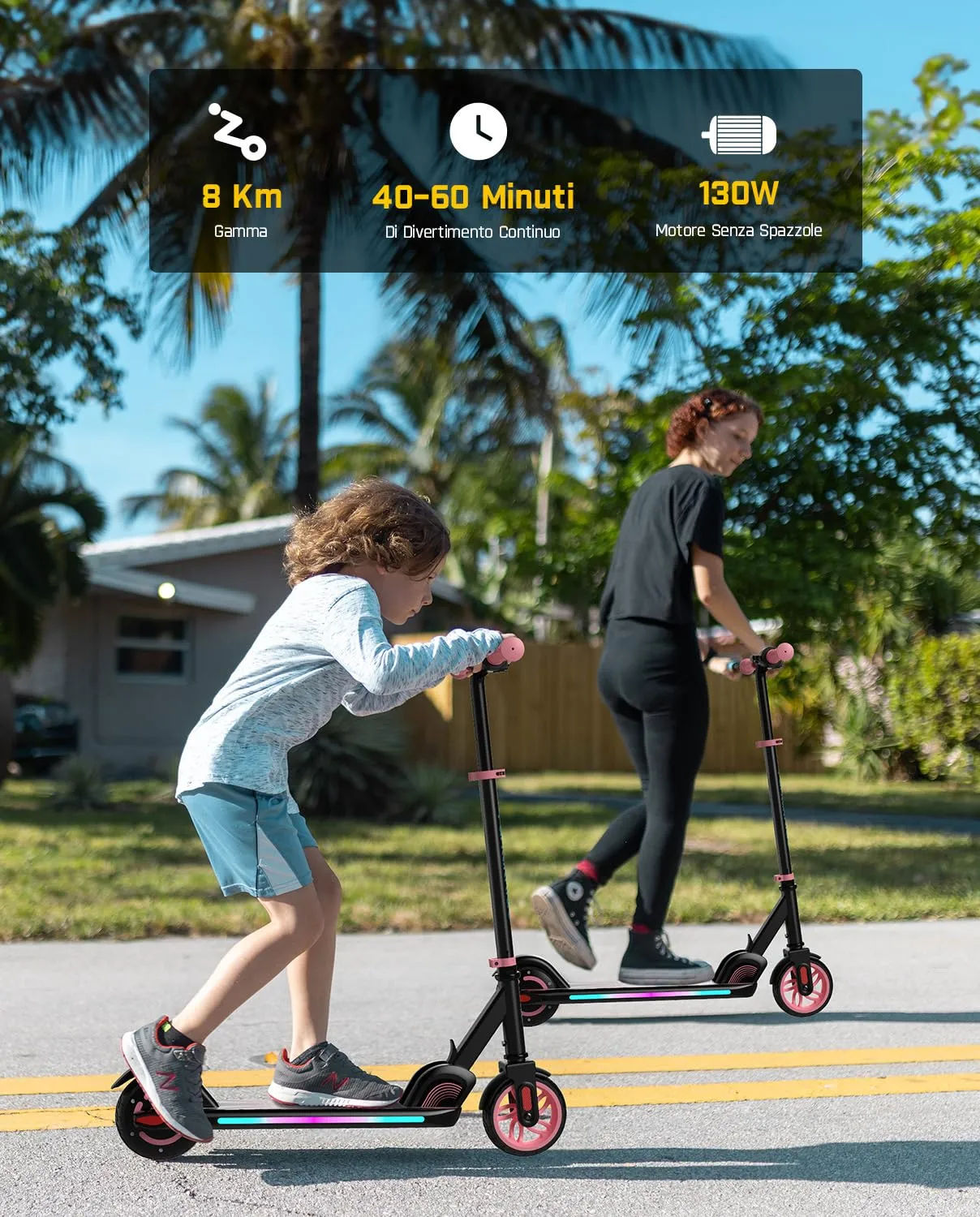 FanttikRide C9 Apex Monopattino Elettrico per Bambini, 8/13/16 km/h, Rosa - immagine 8