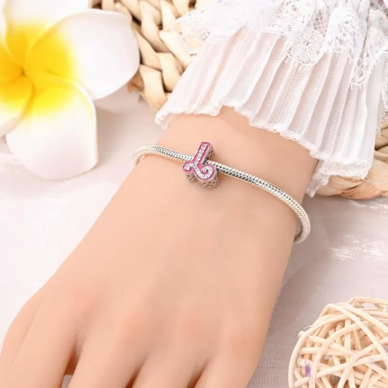 TINSLO Bead Charm Argento Sterling 925 Lettere con Cubic Zirconia per Braccialetti e Collane Europei - immagine 4