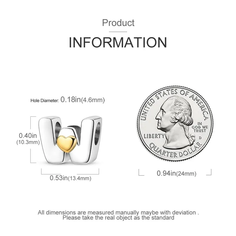 TINSLO Bead Charm Lettere in Argento Sterling 925 con Cubic Zirconia per Braccialetti e Collane europei - immagine 5