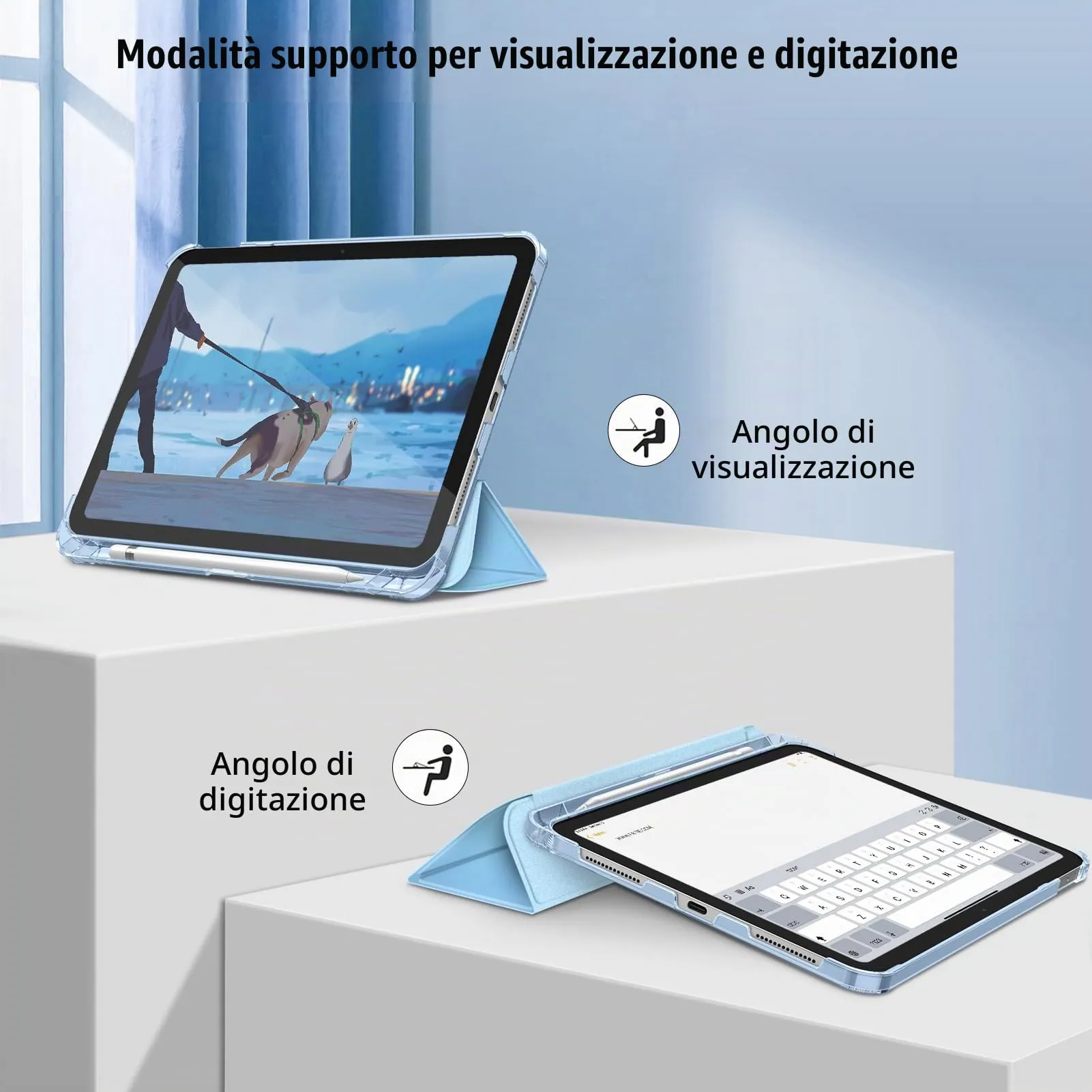 FINTIE Cover per iPad 11ª Gen 11" (2025) / iPad 10ª Gen 10.9" (2022) - Mare Ombre - immagine 3