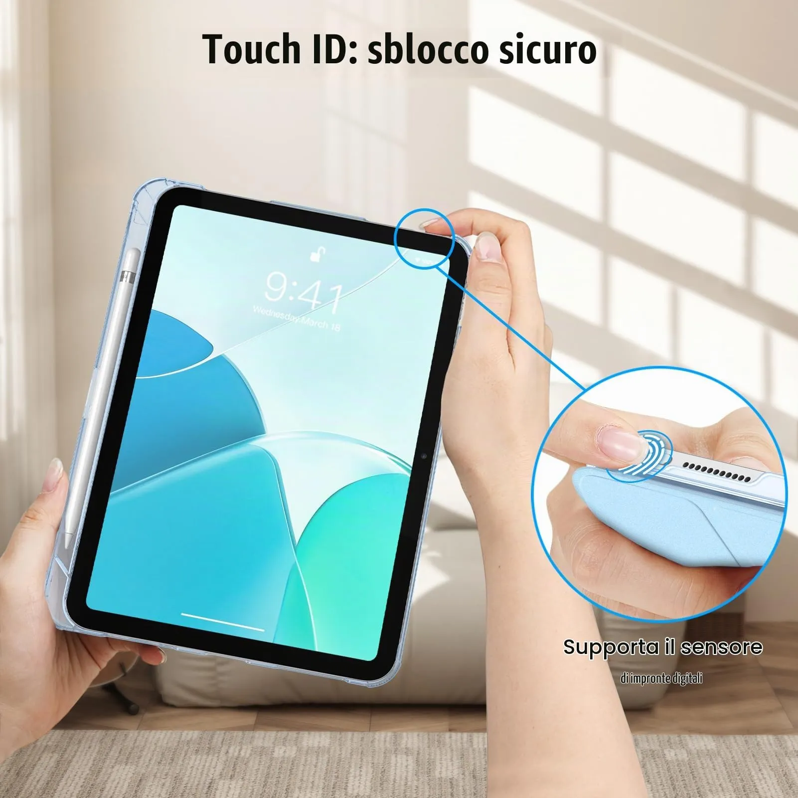 FINTIE Cover per iPad 11ª Gen 11" (2025) / iPad 10ª Gen 10.9" (2022) - Mare Ombre - immagine 7