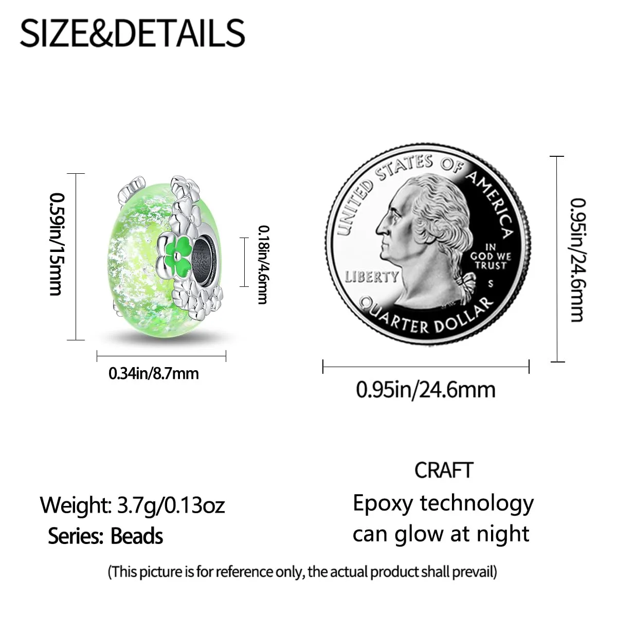 TINSLO Bead Charm in Argento Sterling 925 con Cubic Zirconia per Braccialetti e Collane Europee - immagine 6