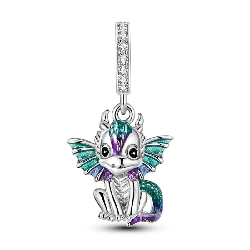 TINSLO Bead Charm in Argento Sterling 925 con Cubic Zirconia, Compatibile con Braccialetti e Collane Pandora Europei - immagine 1
