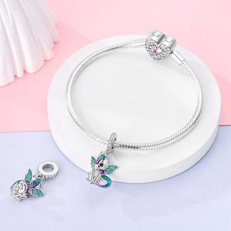 TINSLO Bead Charm in Argento Sterling 925 con Cubic Zirconia, Compatibile con Braccialetti e Collane Pandora Europei - immagine 4