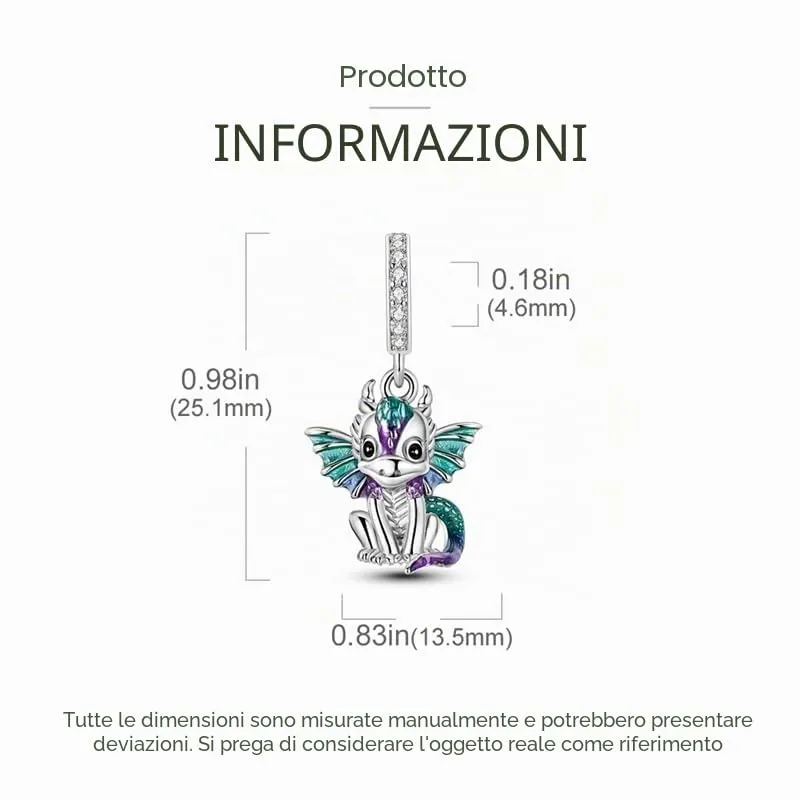 TINSLO Bead Charm in Argento Sterling 925 con Cubic Zirconia, Compatibile con Braccialetti e Collane Pandora Europei - immagine 6